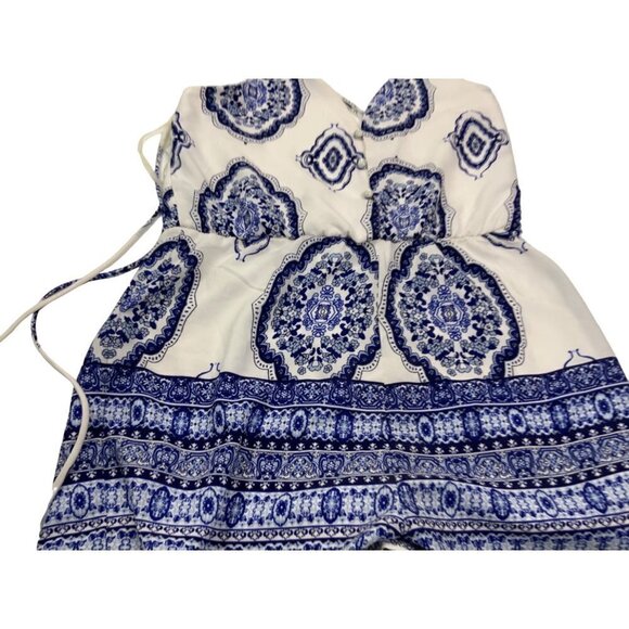 Blue & White Cute Romper. Sz S - Picture 2 of 4